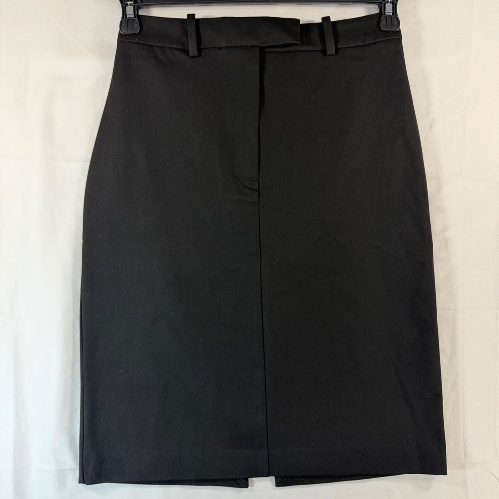 H&M Black Pencil Skirt Sz 4 High Waisted Knee Length Professional‎ Office career